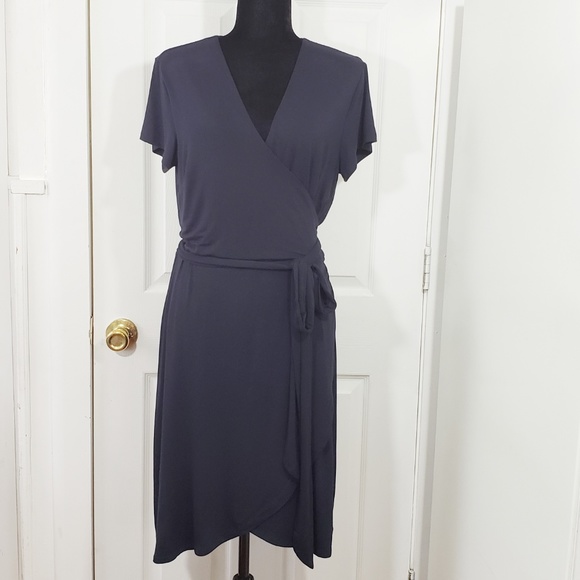 LOFT Dresses & Skirts - Loft | NWT Short Sleeve Wrap Dress | Navy Blue